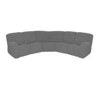 HYPIQQ L Shape Sectional Recliner Sofa Covers 5 Seat 7 Piece Stretch Reclining Couch Covers for Reclining L Shape Sofa Furniture Protector Cover,Light Gray,5 Seat