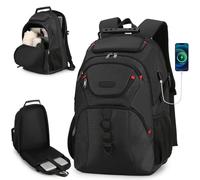 HYPIQQ Laptop Backpack for Business Travel Water Resistant 17" Computer Bag Men Women, Carry On Backpack with Luggage Sleeve,Black