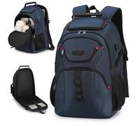 HYPIQQ Laptop Backpack for Business Travel Water Resistant 17" Computer Bag Men Women, Carry On Backpack with Luggage Sleeve,Navy blue