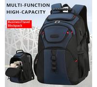 HYPIQQ Laptop Backpack for Business Travel Water Resistant 17" Computer Bag Men Women, Carry On Backpack with Luggage Sleeve,Black and blue
