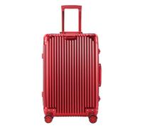 HYPIQQ Lightweight Large Suitcase Hard Shell Aluminium Frame Suitcase Lightweight 4 Wheels Travel Luggage with TSA Combination Lock Durable Carry on Case for Business Leisure Trips,red,26 in