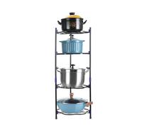 HYPIQQ Pan Stands for Saucepans Stand Pan Stand Kitchen Pans Pots Storage Shelf Organizer Holder Standing Rack Saucepan Stand,Black,4 tiers
