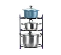 HYPIQQ Pan Stands for Saucepans Stand Pan Stand Kitchen Pans Pots Storage Shelf Organizer Holder Standing Rack Saucepan Stand,Black,3 tiers