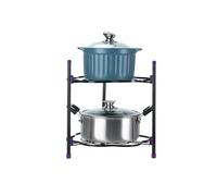 HYPIQQ Pan Stands for Saucepans Stand Pan Stand Kitchen Pans Pots Storage Shelf Organizer Holder Standing Rack Saucepan Stand,Black,2 tiers