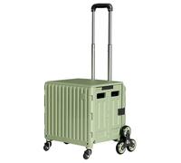 HYPIQQ Shopping Trolley on Wheels Foldable Folding Shopping Trolley Cart, Stair Climbing Boot Cart with Adjustable Telescopic Aluminium Handle, Garden Camping,Green,XXL