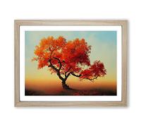 Hypnotic Apple Tree Framed Print | A3 Oak Framed Wall Art | Ready to Hang | Modern Floral Picture | Living Room Bedroom Lounge Office