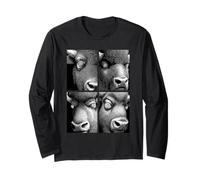 Hypnotic Bisons Weird Eyes Gothic Weirdcore Spooky Halloween Long Sleeve T-Shirt