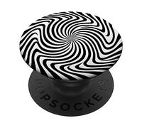 Hypnotic Black and White Spiral Trippy Psychedelic Pattern PopSockets Swappable PopGrip
