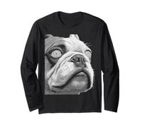 Hypnotic British Bulldog Weird Eyes Weirdcore Halloween Dogs Long Sleeve T-Shirt