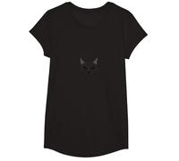 Hypnotic Cat Typography Art Print Feline Lovers Decor T-Shirt, Girls, Black, Medium