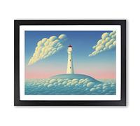 Hypnotic Lighthouse Framed Print | A4 Black Framed Wall Art | Ready to Hang | Modern Cityscape Picture | Living Room Bedroom Lounge Office