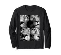 Hypnotic Lions Weird Eyes Horror Weirdcore Spooky Halloween Long Sleeve T-Shirt