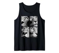 Hypnotic Lions Weird Eyes Horror Weirdcore Spooky Halloween Tank Top
