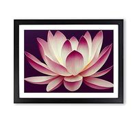 Hypnotic Lotus Flower Framed Wall Art Print A2 Black