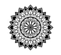 Hypnotic Mandala Art and Floral Patterns with Elegant Repetition Fine Carving Decals 42x42cm Personalized Customization Black