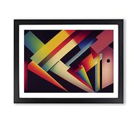 Hypnotic Modern Abstract Art Framed Wall Art Print A2 Black