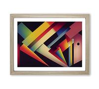 Hypnotic Modern Abstract Art Framed Wall Art Print A2 Oak