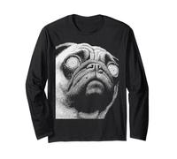 Hypnotic Pug Weird Eyes Odd Weirdcore Spooky Halloween Dog Long Sleeve T-Shirt