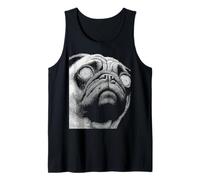 Hypnotic Pug Weird Eyes Odd Weirdcore Spooky Halloween Dog Tank Top