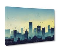 Hypnotic Skyscraper Skyline Canvas Wall Art Print 30x20 Inch