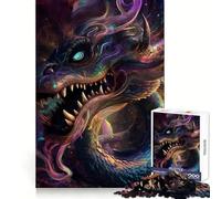 Hypnotic Space Dragon 1000 Piece Jigsaw Puzzles for Teenagers Brain Exercise Bright Color Pattern Build (38x52cm)