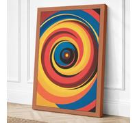 Hypnotic Spiral Geometric Canvas Wall Art Print 18x12 Inch