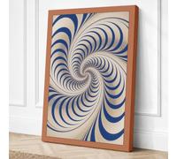 Hypnotic Spiral Geometric Canvas Wall Art Print 30x20 Inch