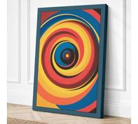 Hypnotic Spiral Geometric Canvas Wall Art Print 30x20 Inch (76 x 51 cm)