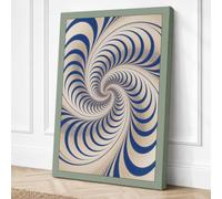 Hypnotic Spiral Geometric Canvas Wall Art Print 36x24 Inch