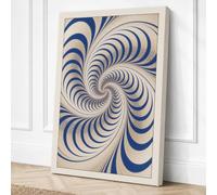 Hypnotic Spiral Geometric Canvas Wall Art Print 36x24 Inch