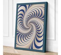 Hypnotic Spiral Geometric Canvas Wall Art Print 36x24 Inch (91 x 61 cm)