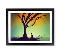 Hypnotic Weeping Willow Tree H1022 Framed Print for Living Room Bedroom Home Office Décor, Wall Art Picture Ready to Hang, Black A2 Frame (64 x 46 cm)