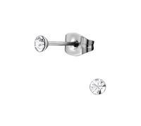 Hypo-Allergenic Crystal Surgical Stainless Steel Stud Earrings by Kate Benson - Size: 3mm