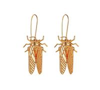 Hypo Allergenic Earrings Black Drop Earrings Earring Hook Cicada Golden Women For Ladies Pendant Girls Jewelry Earrings Nine Necklace for Women (Gold, One Size)