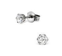Hypo-Allergenic Surgical Stainless Steel Stud Earrings by Kate Benson - 3mm AAA CZ Crystals