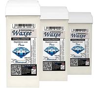 HYPOALLERGENIC 100ml roll on wax, roller wax PURE DIAMOND. Wax cartridge for sensitive & delicate skin, PREMIUM WAX from Waxee! (3 x 100ml roll-on wax cartridge)