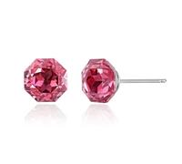 Hypoallergenic 7MM Garnet Stud Earrings for Women | Octagonal-Cut Crystal Red Earrings for Sensitive Ears | Gift-Ready Birthstone Jewelry for Birthdays, Anniversary & Self-Love