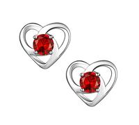 Hypoallergenic 925 Sterling Silver Celtic Knot July Birthstone Red Ruby Earrings, Birth Stone Jewelry Dainty Cute Stud Heart Shaped Hoop Earrings for Women Teen Girls