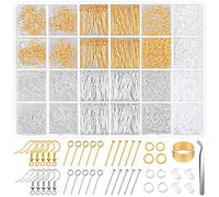 Hypoallergenic Earring Making Kit, modacraft 2000Pcs Earring Making Supplies Kit with Hypoallergenic Hooks, Earring Findings, Backs, Pins Jump Rings for Jewelry Making Supplies