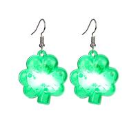 Hypoallergenic earrings Earrings Luminous Green Plastic Women Irish Flashing Drop Jewellery Costume Accessory For St 's Day Party Girls