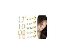 Hypoallergenic Gold Flat Back Earrings Surgical Steel Earrings for Women Flatback Stud Earring Dainty Cartilage Stainless Steel Earring Stacks, Stainless Steel, Cubic Zirconia