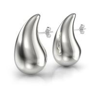 Hypoallergenic Gold Teardrop Earrings - Trendy Chunky Hoops for Women, Copper, copper sunstone