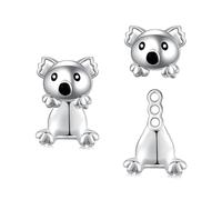 Hypoallergenic Koala Earrings Stud 925 Sterling Silver Koala Bear Ear Jacket Earrings Koala Jewellery Gifts for Women Girlfriend