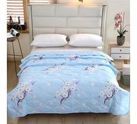 Hypoallergenic Machine Washable Summer Quilt | 150x100cm for Hot Sleepers & Travel | Soft Cotton AC Blanket Sofa Bed