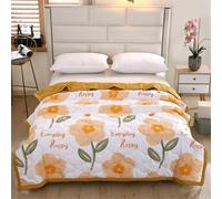 Hypoallergenic Machine Washable Summer Quilt | 150x100cm for Hot Sleepers & Travel | Soft Cotton AC Blanket Sofa Bed