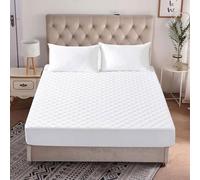 Hypoallergenic Quilted Waterproof Mattress Protector, Deep Pocket Mattress Pad Cover Fits to 30cm, Breathable Hollow cotton Filling Quilted Mattress Protector for Queen Size, Full, White (Super King)