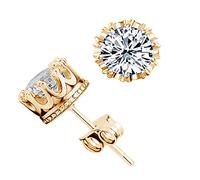 Hypoallergenic Stud Earrings For Women Cartilage Sleeper Earring Simulated Diamond Halo Stud Jewelry Round Cubic Zirconia Stud Earring Sterling Silver Earrings For Women