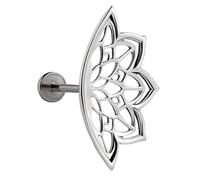 Hypoallergenic Titanium Earrings Boho Cartilage Helix Earring Gothic Punk Geometric Mandala Lotus Flower Hidden Helix Piercing Earrings for Women, 0.31inch X 0.66inch, Stainless Steel, No Gemstone