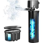 Hypool Aquarium U-V Filter Dual Spouts 600GPH for 75-300 Gallon Fish Tank Small Pond, Green Clean Machine Submersible Powerful Pump Saltwater Freshwater Crystal Clear Green Killing Air Supply