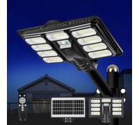 HYPOW 500W Solar Street Light Outdoor with Remote Control, Powerful IP65 Waterproof LED Flood Lamp with Motion Sensor, 6500k Outside Security Spotlight for Street, Yard and Parking
